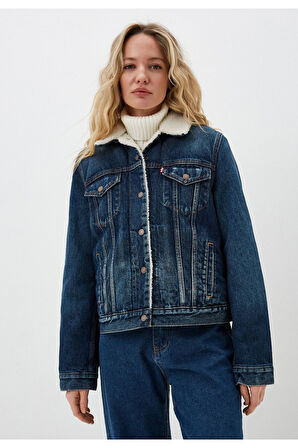 Levi's Kadın Orijinal Sherpa Trucker Kürklü Kot Ceket - 36136-0063