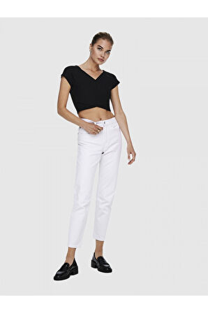 Only Kadın Siyah Short Top Çapraz Crop - 15230889