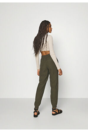 Only Kadın Kelda Emery Rahat Lastikli Haki Kanvas Pantolon - 15203946