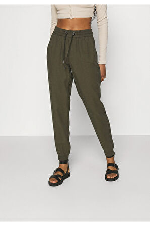 Only Kadın Kelda Emery Rahat Lastikli Haki Kanvas Pantolon - 15203946