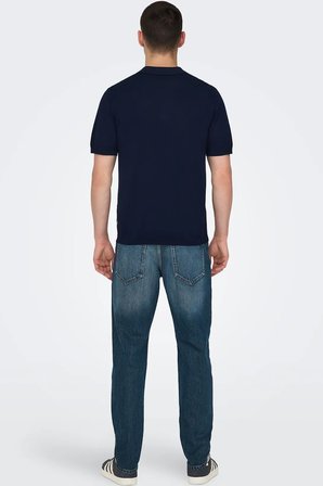 Only & Sons Erkek Regular Fit Polo Yaka Lacivert Triko T-Shirt - 22022219