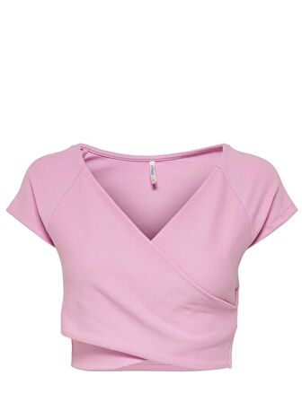Only Kadın Mavi ve Pembe Short Top Çapraz Crop - 15230889