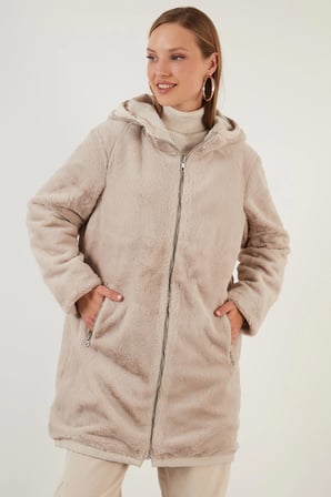 Only Kadın Çift Taraflı Kürklü Siyah Parka Mont - 15208727