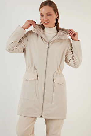 Only Bayan Çift Taraflı Kürklü Siyah Parka Mont - 15208727