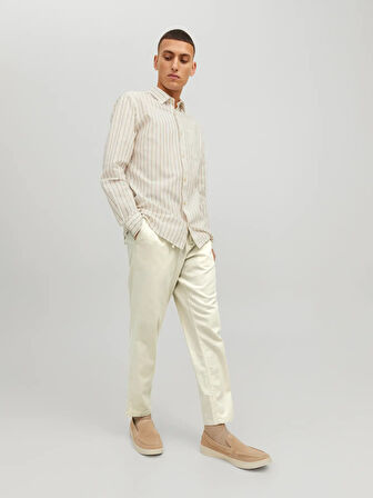 Jack & Jones Erkek Tapered Fit Keten Pantolon - 12229699