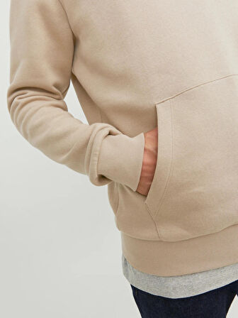 Jack & Jones Erkek Kapüşonlu Kahverengi Sweatshirt - 12233599