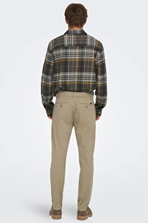 Only & Sons Erkek Regular Fit Lastikli Bel Bej Pantolon - 22029761