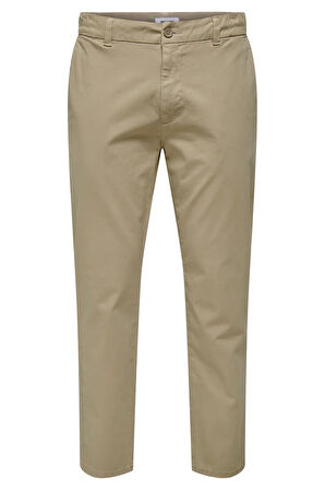 Only & Sons Erkek Regular Fit Lastikli Bel Bej Pantolon - 22029761