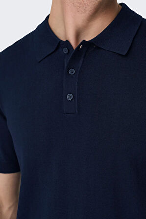 Only & Sons Erkek Regular Fit Polo Yaka Lacivert Triko T-Shirt - 22022219