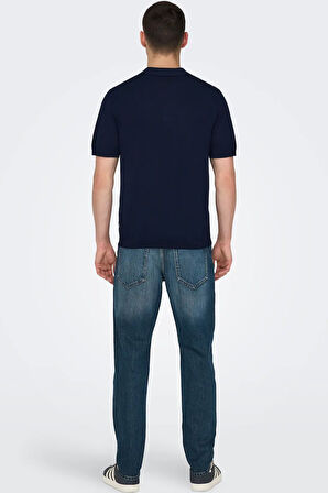 Only & Sons Erkek Regular Fit Polo Yaka Lacivert Triko T-Shirt - 22022219