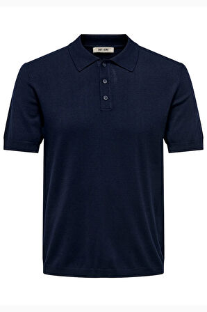 Only & Sons Erkek Regular Fit Polo Yaka Lacivert Triko T-Shirt - 22022219