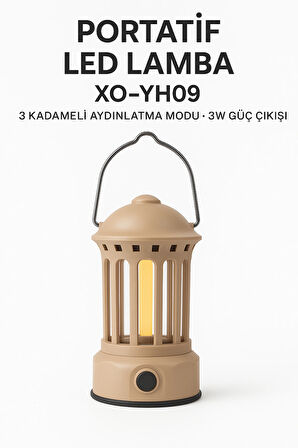 YH09 Taşınabilir LED Lamba 3 Kademeli Işık Modu 3W Güçlü Aydınlatma