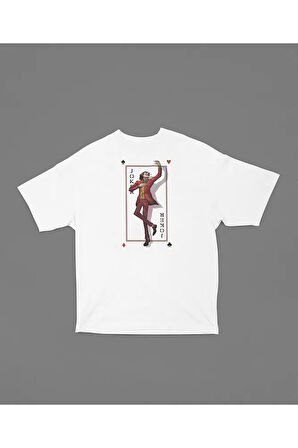Kötü Adam Film Karakter Joker Baskılı Unisex Oversize Tişört