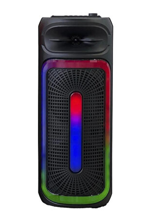 Siyah RGB Işıklı Mikrofonlu Kumandalı USB/TF/MIC Taşınabilir Bluetooth Hoparlör D29