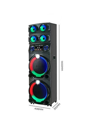 Profesyonel RGB Işıklı Mikrofonlu Kumandalı Büyük Boy Bluetooth Hoparlör Party Speaker GD-2126