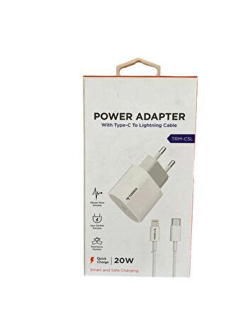 TRM-C5L Type-C TO Lighting Hıızlı Şarj Aleti Ve Kablo 20W