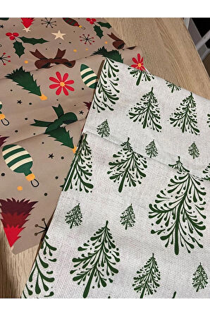 Yılbaşı Desen Runner Christmas Yeniyıl Runner 40 X 140 - 2 Adet