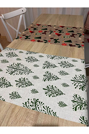 Yılbaşı Desen Runner Christmas Yeniyıl Runner 40 X 140 - 2 Adet