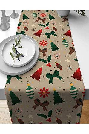 Yılbaşı Desen Runner Christmas Yeniyıl Runner 40 X 140 - 2 Adet