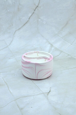 Yin Yang Mermer Desenli Dekoratif Beton Mum  –Palm Wax Vegan El Yapımı Mum