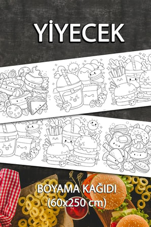 Jumbo Yiyecek Dev boyama Kağıdı 60cm x 250cm