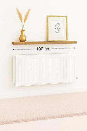 100 Cm Safir Meşe Mdf Petek Üstü Raf Gizli Montaj Ahşap Duvar Rafı Ahşap