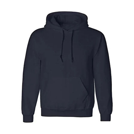 Erkek Uzun Kol Kapşonlu Basic Sweatshirt Hoodie - Lacivert
