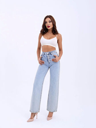 5171 DENİM BUTTONED WIDE KEG-AÇIK MAVİ