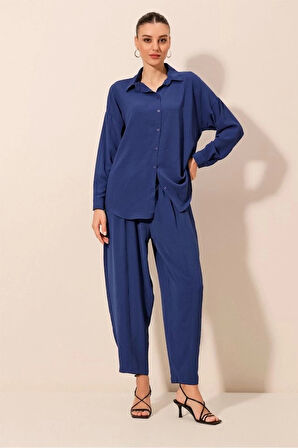 6593 Oversize İkili Takım - Saks