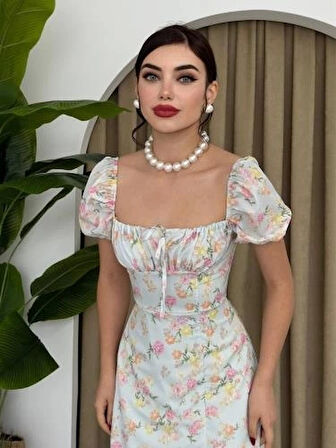 Zeze Balon Kol Elbise