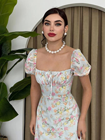 Zeze Balon Kol Elbise