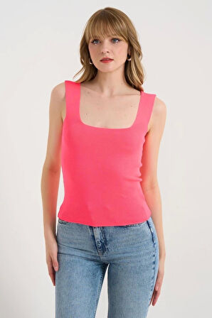 Uzun Kare Atlet - Neon Pembe