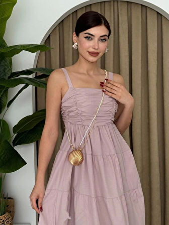 Harpster Göğsü Büzgülü Elbise