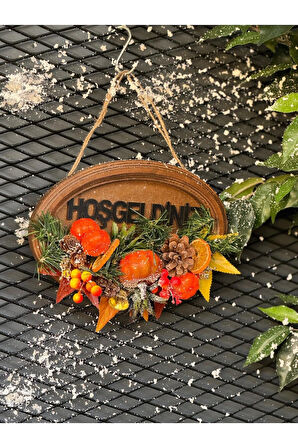 Yılbaşı Konsept Ahşap Kapı Süsü No:3