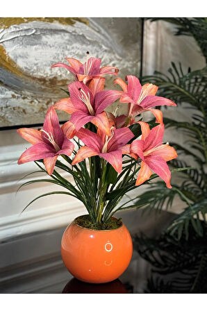 Yapay Lilyumlu Cam Vazo No:5