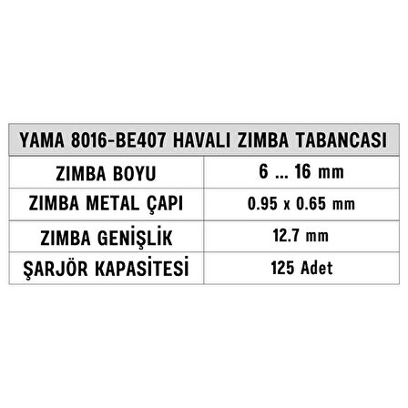 YAMA 8016-BE407 Havalı Zımba Tabancası