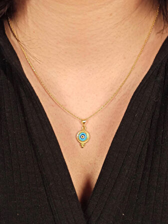 925 Ayar Gümüş Nazar Kolye, Gümüş Nazarlık, Evil Eye Kolye, Kadınlar İçin Anlamlı Hediye Kolye