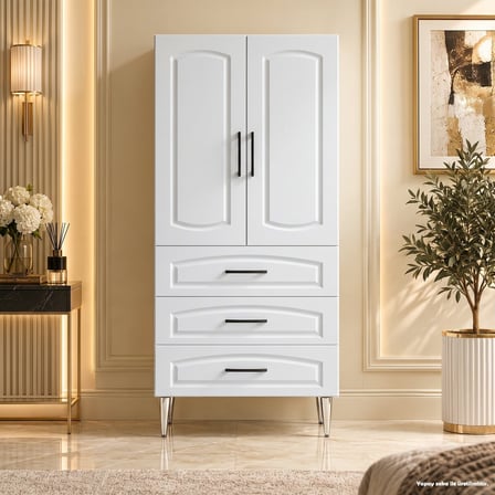 Chambord Çok Amaçlı Dolap 60 cm 2 Kapak 3 Çekmece Soft Beyaz - Çok Amaçlı Mutfak Dolabı