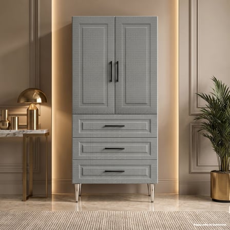 Honfleur Çok Amaçlı Dolap 60 cm 2 Kapak 3 Çekmece Kahve Koton - Çok Amaçlı Erzak Dolabı