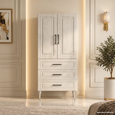 Pompei Çok Amaçlı Dolap 60 cm 2 Kapak 3 Çekmece Açık Oksit - Çok Amaçlı Banyo Dolabı