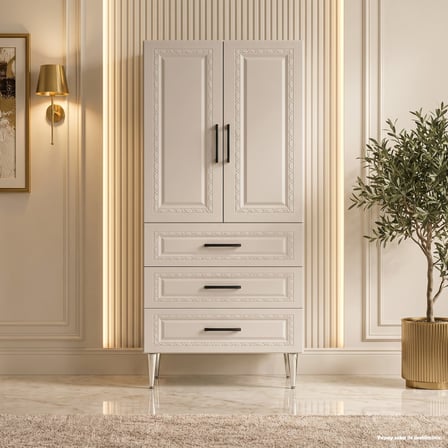 Dolmabahçe Çok Amaçlı Dolap 60 cm 2 Kapak 3 Çekmece Soft Kaşmir - Çok Amaçlı Raflı Dolap