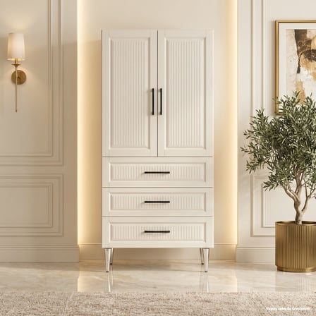 Cotswold Çok Amaçlı Dolap 60 cm 2 Kapak 3 Çekmece Soft Aytaşı - Çok Amaçlı Banyo Dolabı