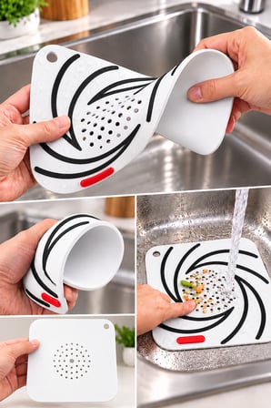 Beyaz Silikon Gider Kapağı Delikli Koku Önleyici Lavabo Süzgeci Banyo Mutfak Gider Matı