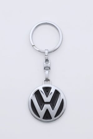 Volkswagen Anahtarlık Mineli Metal Otomobil Anahtarlığı - 2 Taraf Baskılı Krom Kaplamalı