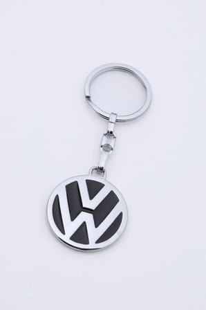 Volkswagen Anahtarlık Mineli Metal Otomobil Anahtarlığı - 2 Taraf Baskılı Krom Kaplamalı