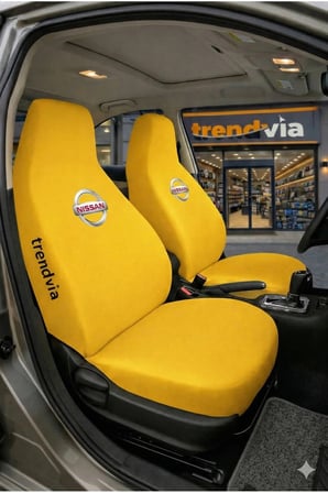 Nissan Logolu Oto Koltuk Kılıfı Ön Arka Set – Penye Likralı Universal Koltuk Koruyucu Servis Kılıfı