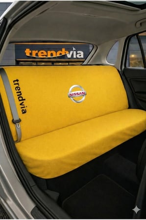 Nissan Logolu Oto Koltuk Kılıfı Ön Arka Set – Penye Likralı Universal Koltuk Koruyucu Servis Kılıfı