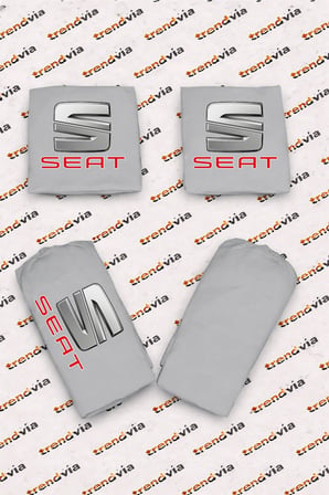Seat Logolu Oto Koltuk Kılıfı Ön Arka Set – Penye Likralı Universal Koltuk Koruyucu Servis Kılıfı