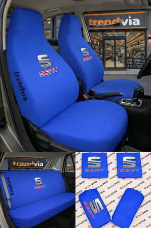 Seat Logolu Oto Koltuk Kılıfı Ön Arka Set – Penye Likralı Universal Koltuk Koruyucu Servis Kılıfı