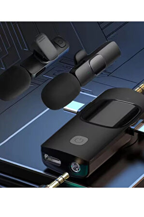 Yüksek Kalite Profesyonel 3 In 1 Kablosuz Taşınabilir Yaka Mikrofonu Youtube Tiktok